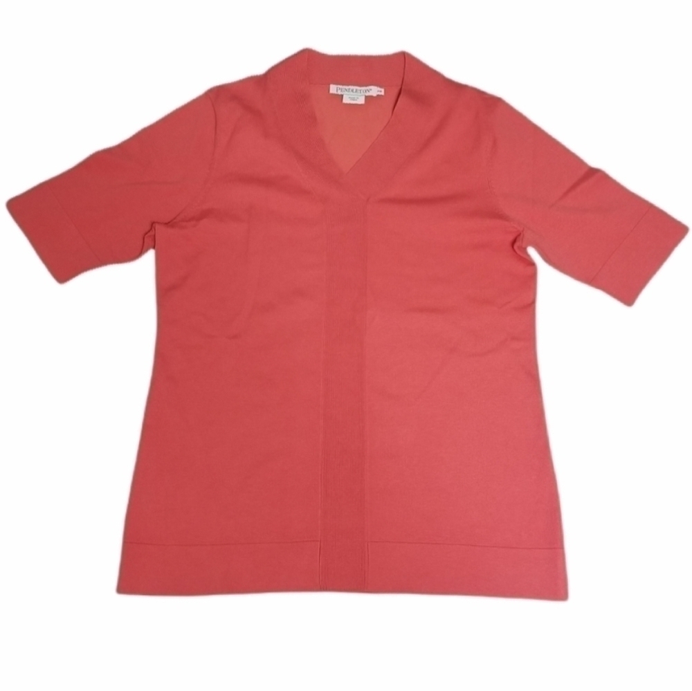 PENDLETON Short Sleeve V-neck, Color Orange, Size XS - Picture 1 of 7